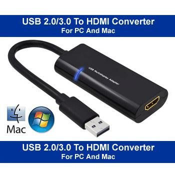 USB 3.0 to HDMI Female Converter with Audio For PC & Mac (USB 2.0 Compatible)