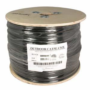 1000Ft Cat5e UTP Direct Burial Outdoor Network Bulk Cable Gel Type Black