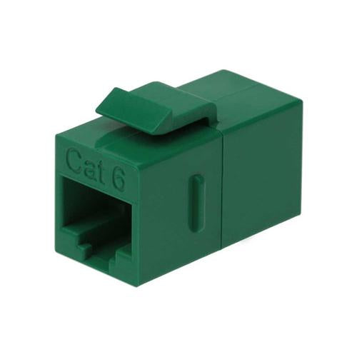 Cat 6 Inline Coupler w/Keystone Latch Green