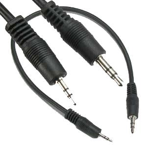 1Ft 3.5mm Stereo-M/2.5mm Stereo-M Speaker/Headset Cable