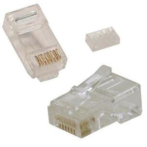 RJ45 Cat.5E Plug Solid 3Prong 50 Micron w/Inserter 100pk