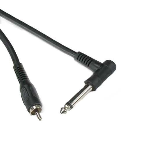 10Ft Right Angle 1/4" to Mono RCA-M Cable