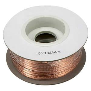 100Ft 12AWG/2 Polarized Speaker Wire Spool CCA Clear Jacket