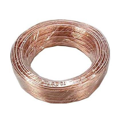 50Ft 22AWG/2 Polarized Speaker Wire Coil CCA Clear Jacket