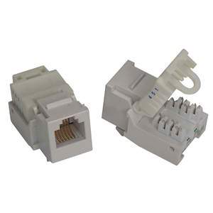 RJ11/12 (Cat3) ToolLess Keystone Jack White