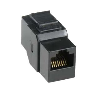 Cat.5E Inline Coupler w/Keystone Latch Black