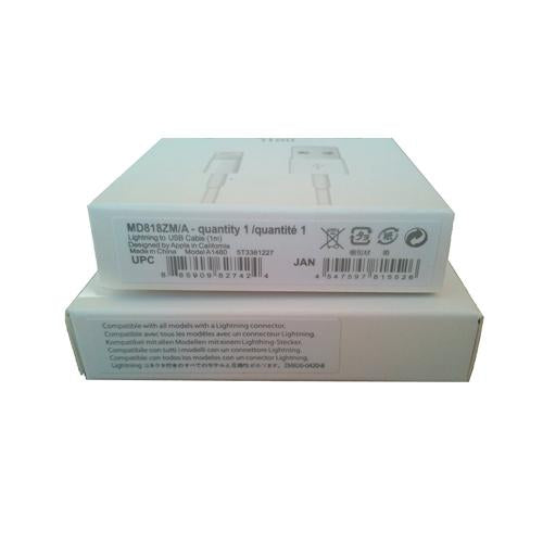 Retail Box New OEM Original 1M Apple lightning USB Charger Cable for Apple iPhone 6, 6Plus, 6S, 6S Plus, 5, 5C, 5S