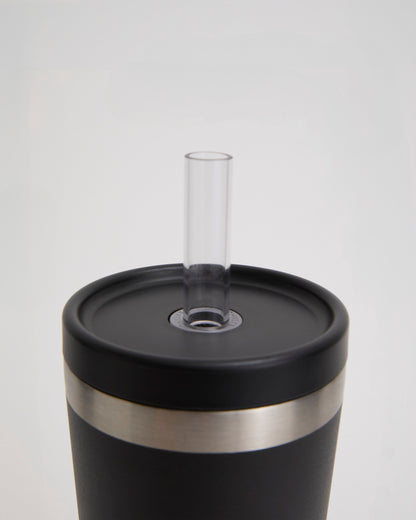 Black Straw Coffee Cup