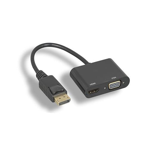 DisplayPort To HDMI+VGA Adaptor Cable with Latches Black