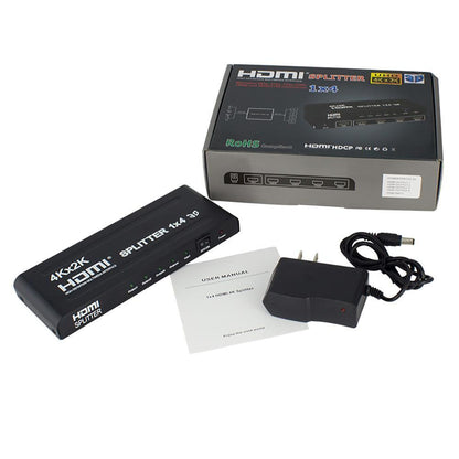 4Way HDMI Splitter (1-in/4-out) 1080p, 3D, 4K 30Hz