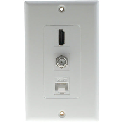 Decora HDMI and F Connector, Cat5E Wall Plate