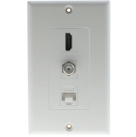 Decora HDMI and F Connector, Cat5E Wall Plate