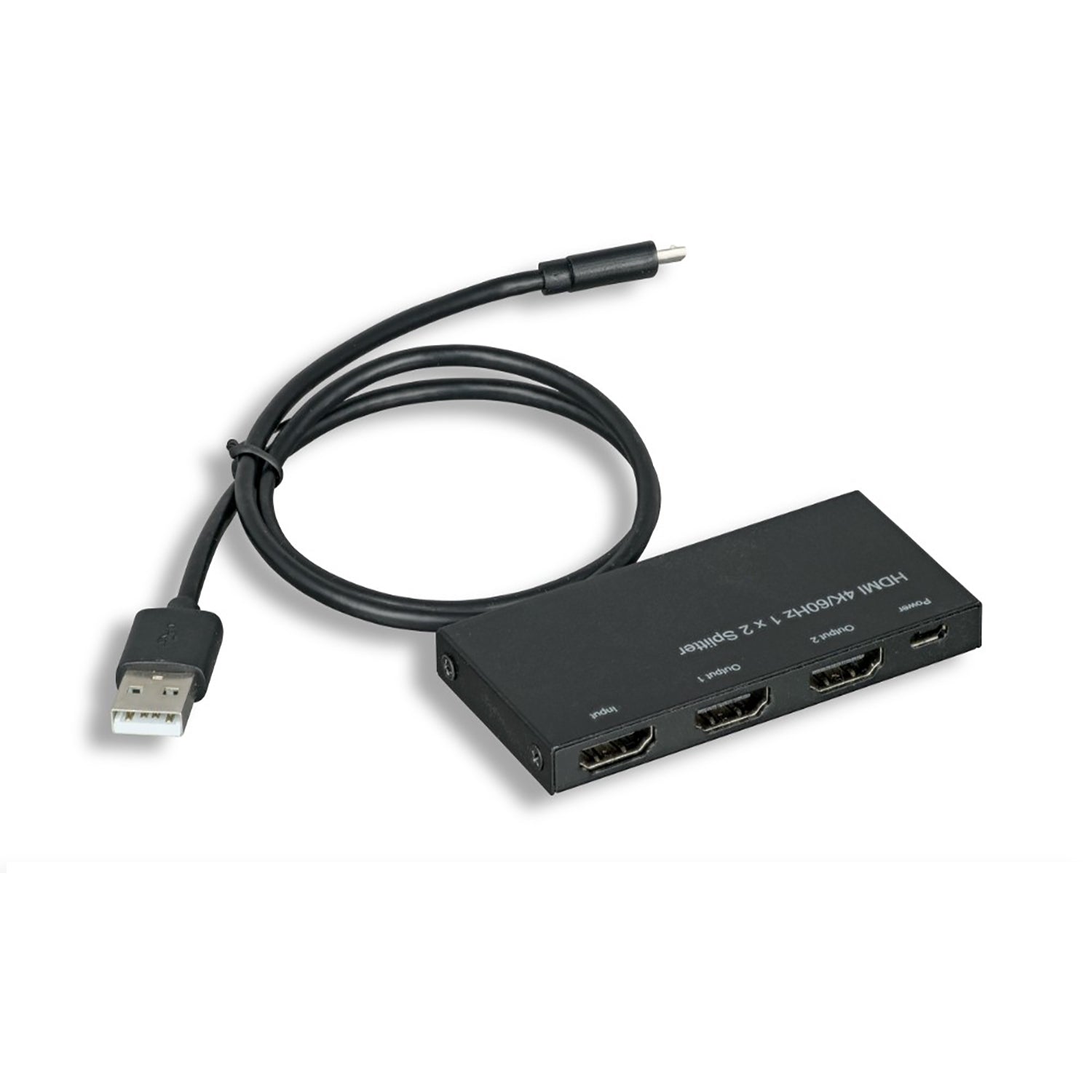 2Way Mini HDMI 2.0 Amplified Splitter 4K@60Hz, 4:4:4, HDCP 2.2