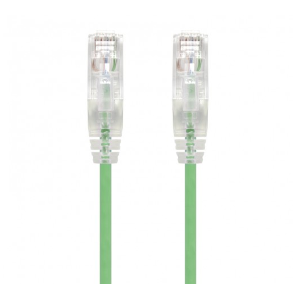Slim Cat6 Ethernet Patch Cable Booted Green 28AWG