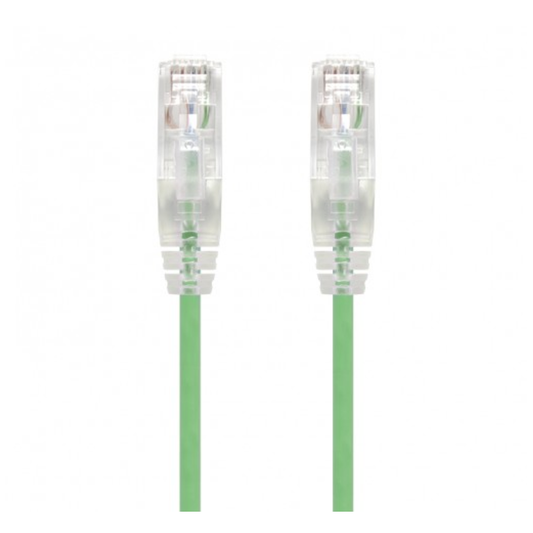 Slim Cat6 Ethernet Patch Cable Booted Green 28AWG