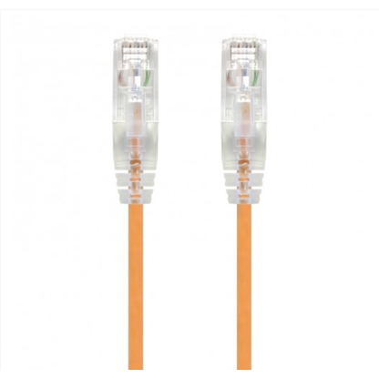 Slim Cat6 Ethernet Patch Cable Booted Orange 28AWG