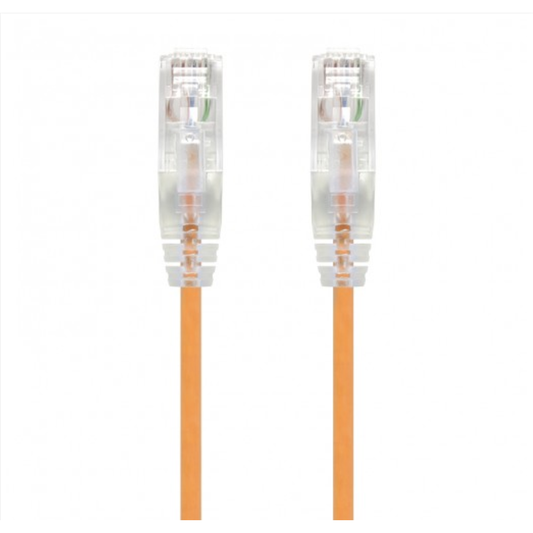 Slim Cat6 Ethernet Patch Cable Booted Orange 28AWG