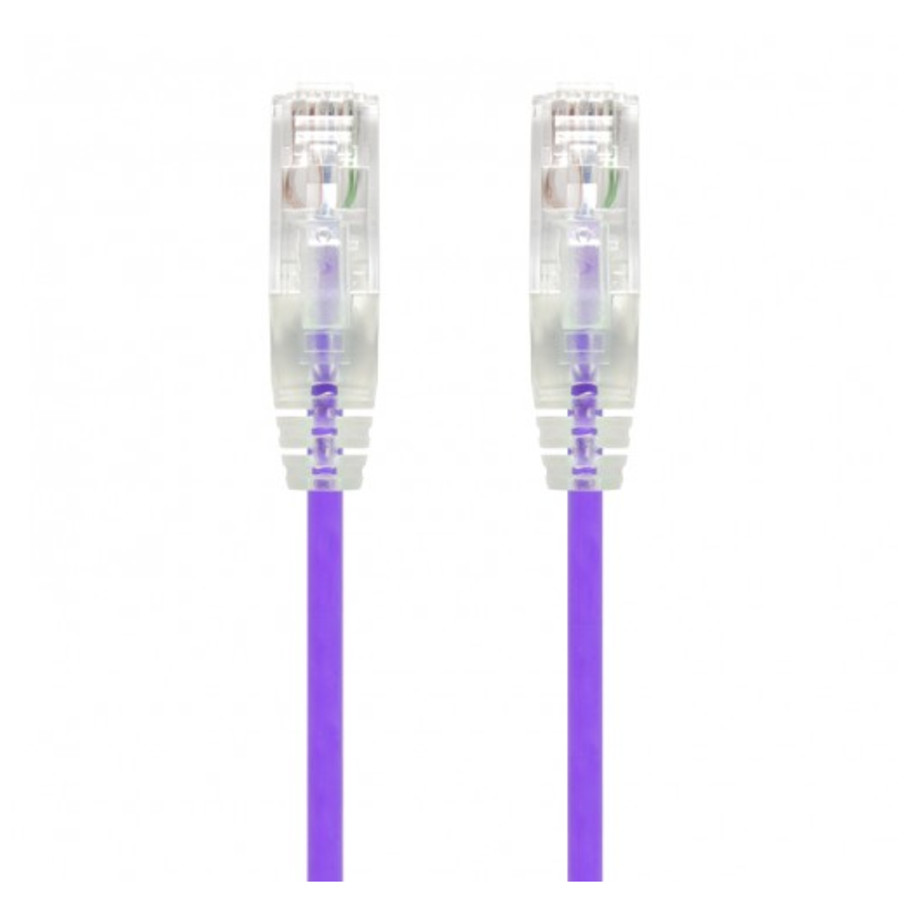 Slim Cat6 Ethernet Patch Cable Booted Purple 28AWG