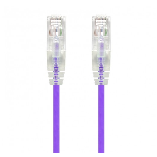Slim Cat6 Ethernet Patch Cable Booted Purple 28AWG