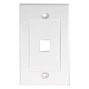 1Port Keystone Wallplate White Decora Type