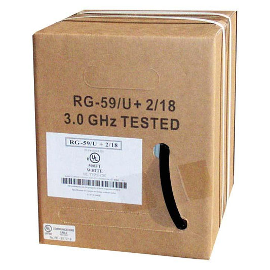 500Ft RG59 w/2x18AWG Power CM
