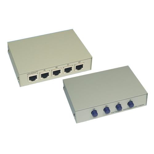 4 Port Manual RJ-45 Share Switch Box, Metal