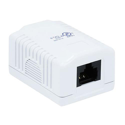 Cat6 1-Port Surface Mount Box White