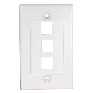 3Port Keystone Wallplate White Decora Type