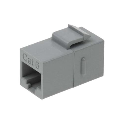 Cat.6 Inline Coupler w/Keystone Latch Gray