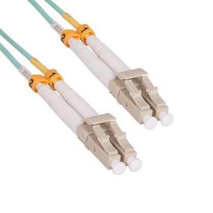 12M OM4 LC-LC 10Gb 50/125 Duplex Multimode Fiber Patch Cable Aqua Jacket