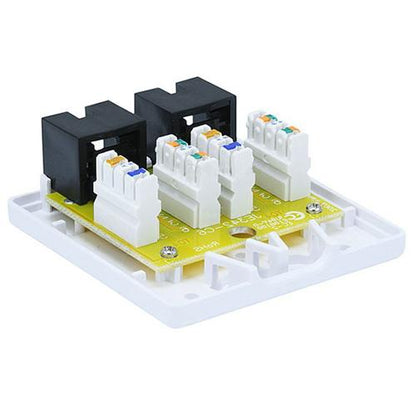 Cat6 2-Port Surface Mount Box White