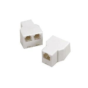 RJ11 1F/2F Modular T Adapter White