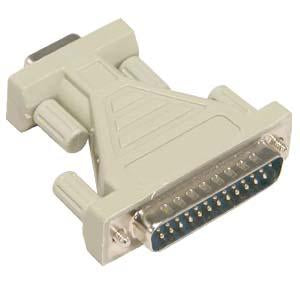 DB9-F/DB25-M Serial Port Adapter, Thumbscrew/Thumbscrew