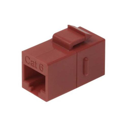Cat.6 Inline Coupler w/Keystone Latch Red