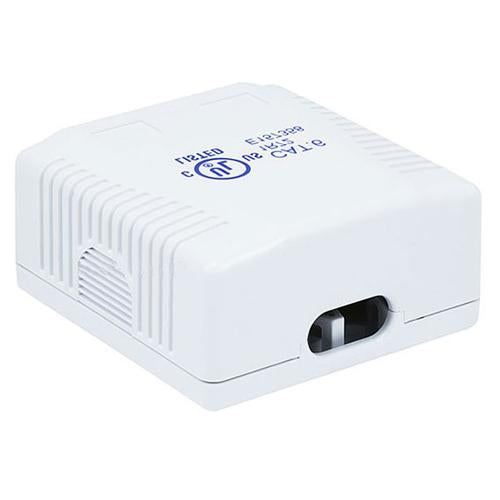 Cat6 2-Port Surface Mount Box White