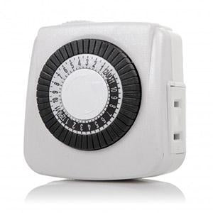 24 Hour Mini Mechanical Timer 2-Prong Plug