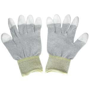 Conductive Glove, Fingers Coated w/Polyurethane Medium