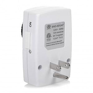 Mini Mechanical Timer 24 Hour Single 3-Prong Outlet ON/OFF Switch