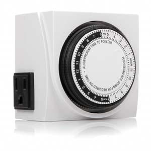 Mechanical Timer 24Hour 3-Prong Dual Outlet ON/OFF Switch