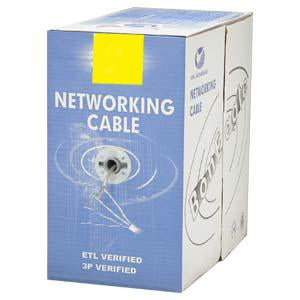 1000Ft Cat5e 350 MHz Solid Shielded Network Bulk Cable Blue, CMR Rated