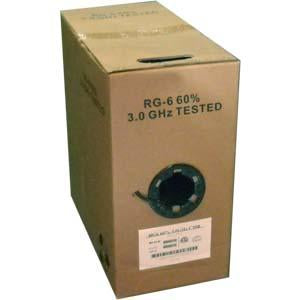 1000Ft CMR CCS Dual Shield RG6/U Coax Cable, 60% White