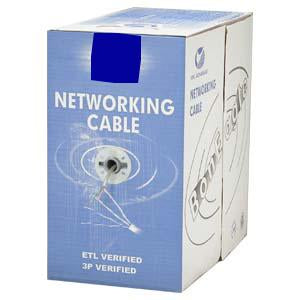 1000Ft Cat5e 350 MHz Solid Shielded Network Bulk Cable Blue, CMR Rated
