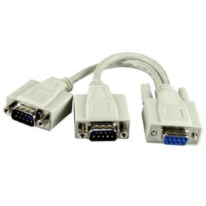 1Ft DB9 Serial Y Cable 1 Female to 2 Male