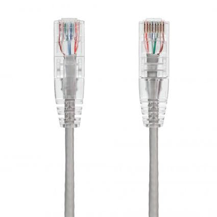 Slim Cat6 Ethernet Patch Cable Booted Gray 28AWG
