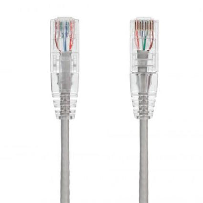 Slim Cat6 Ethernet Patch Cable Booted White 28AWG