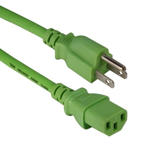 3Ft 18 AWG Universal Power Cord Cable Green
