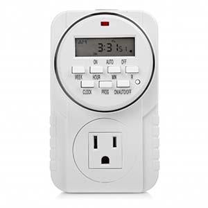 Weekly Digital Time Single 3-Prong Outlet w/ 8 ON/OFF Timer Programming
