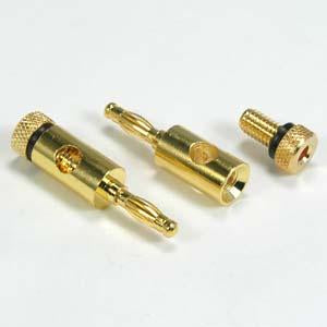 Banana Plug Gold Plated Metal Plug, Black