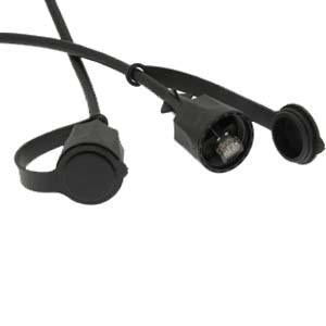 75Ft Cat6 FTP Industrial Outdoor Patch Cable w/Dust Cap Black
